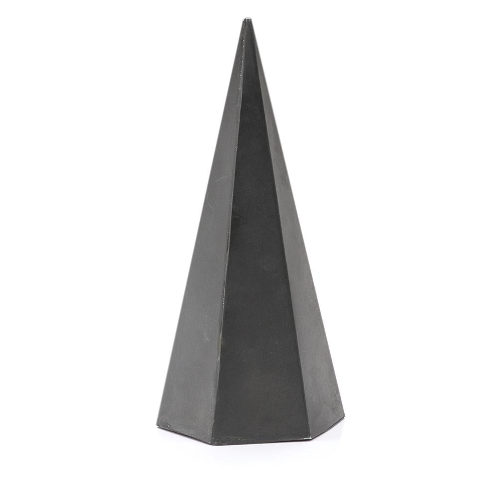 Black Metal Table Sculpture Hexagonal Pyramid (A+D)