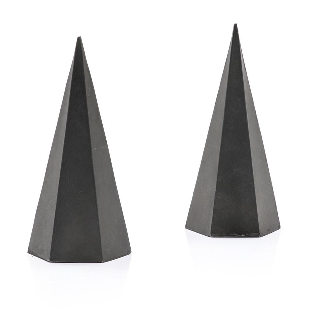Black Metal Table Sculpture Hexagonal Pyramid (A+D)