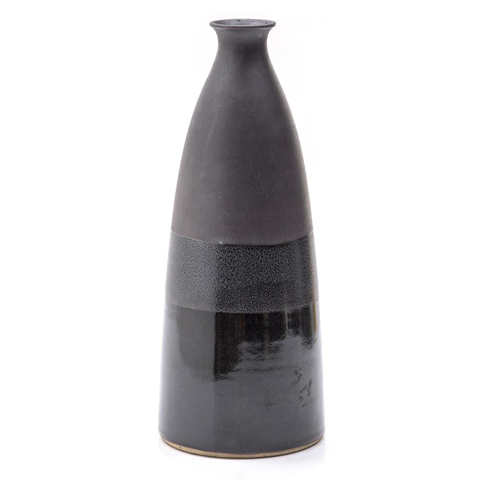 Black Ceramic Vase Stripe Glaze (A+D)