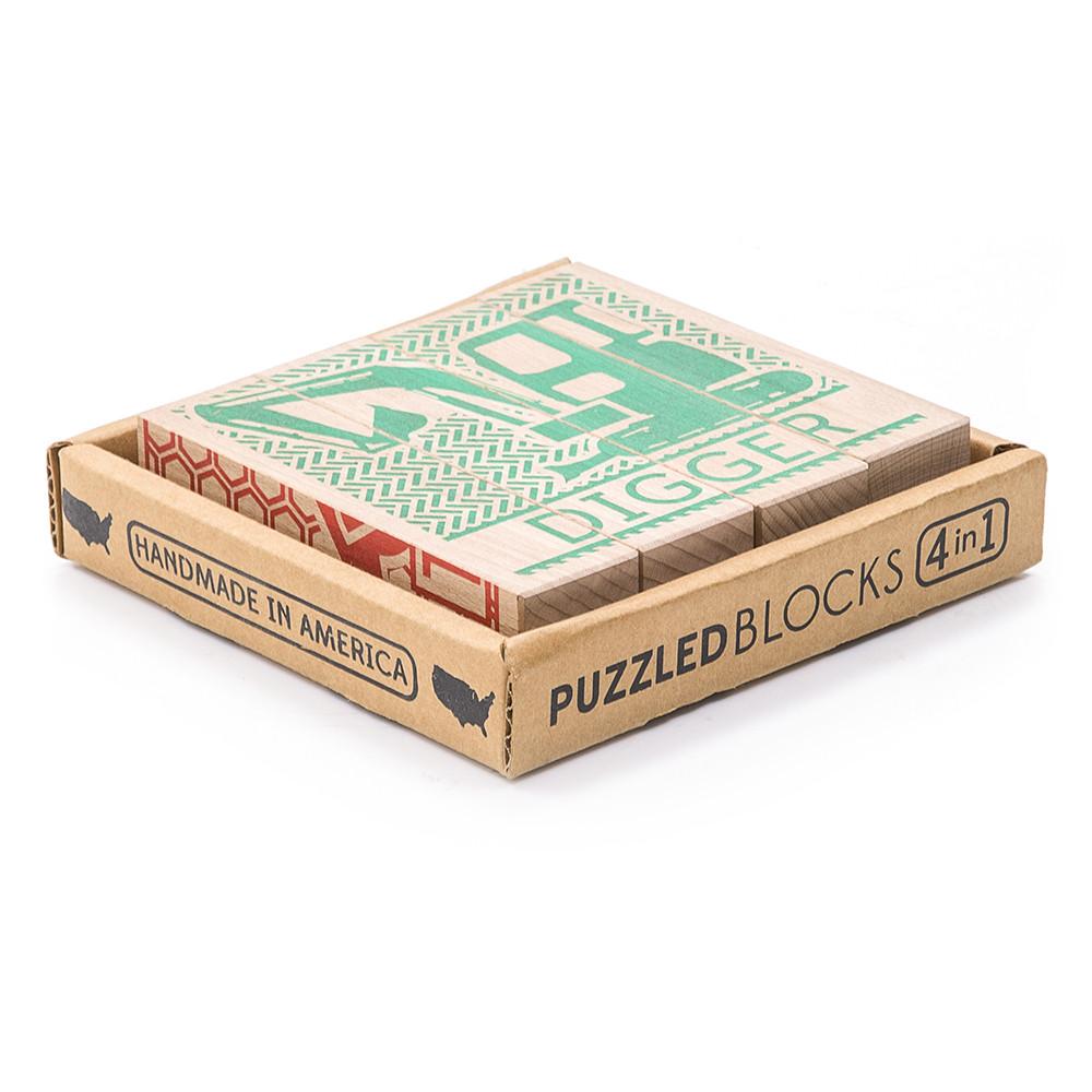 Wood Light Green Puzzle Blocks (A+D)