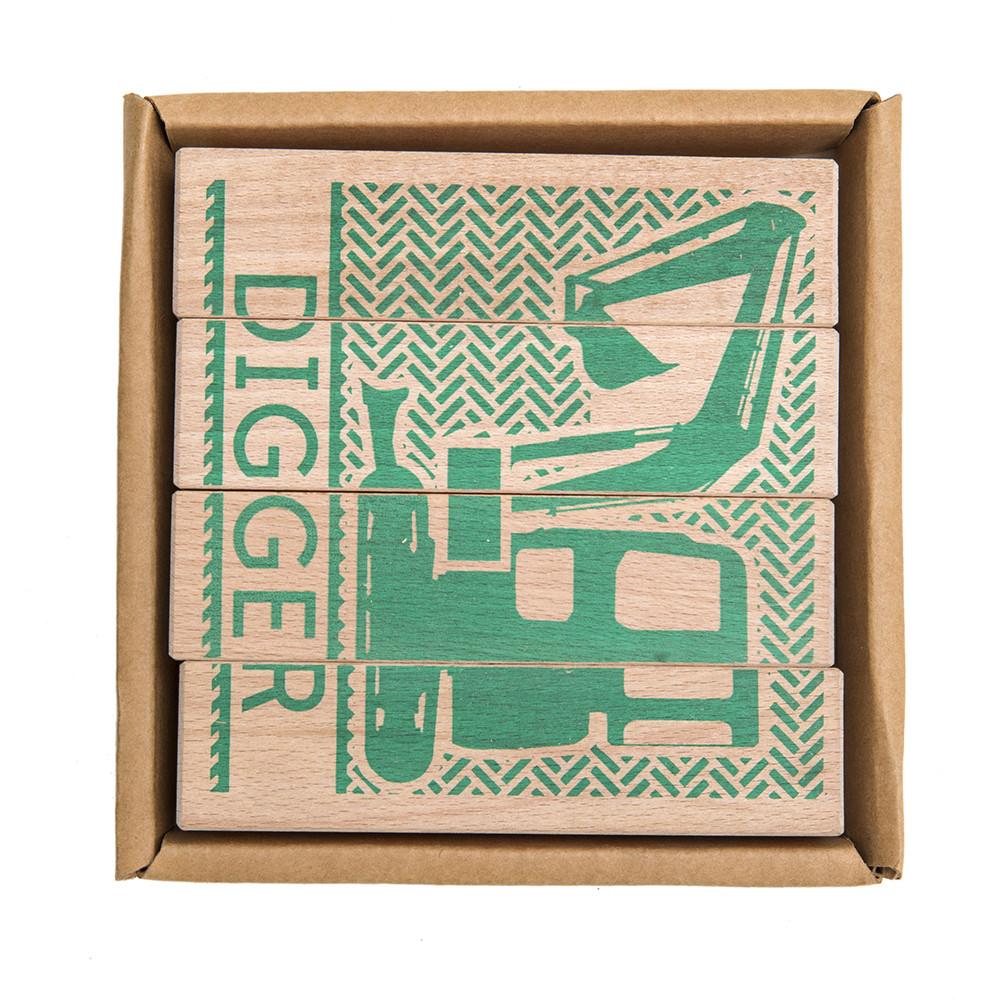 Wood Light Green Puzzle Blocks (A+D)