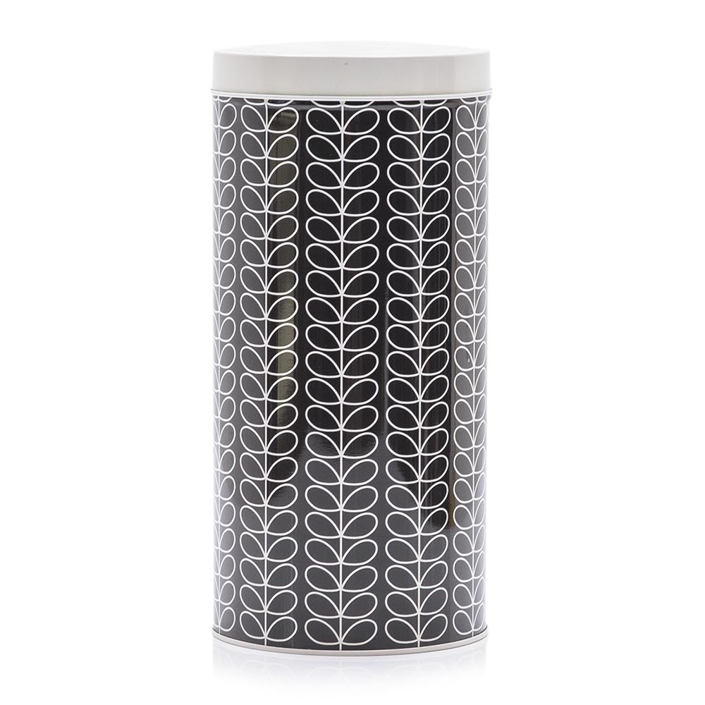 Black Aluminum Printed Tall Cylinder Tin Large (A+D)