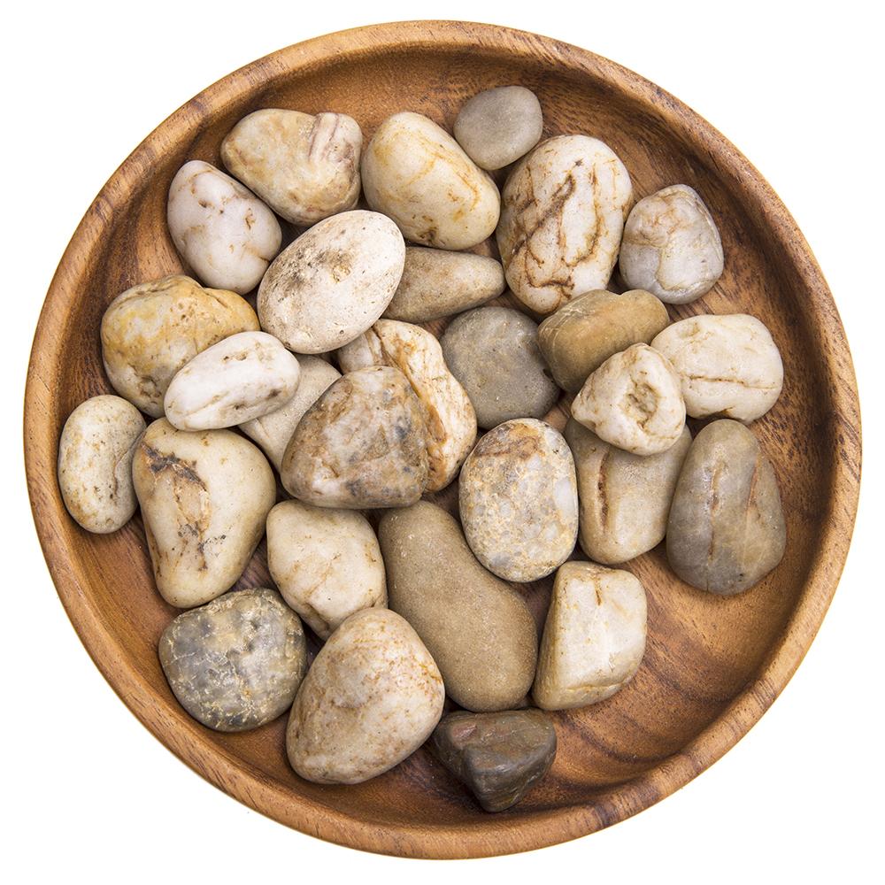 Wood Dark Plate with Tan Stones (A+D)