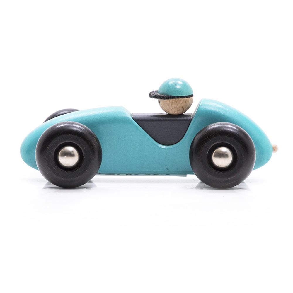 Blue Aqua Wood Toy Car (A+D)