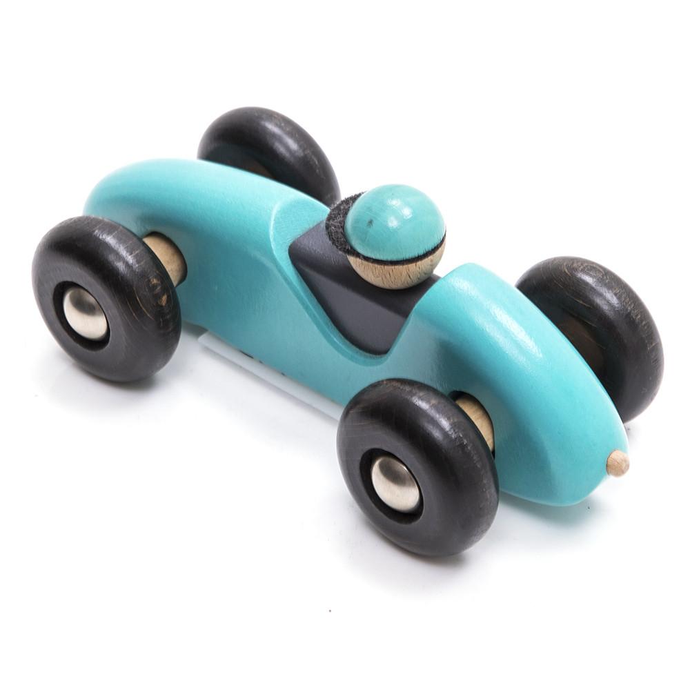 Blue Aqua Wood Toy Car (A+D)