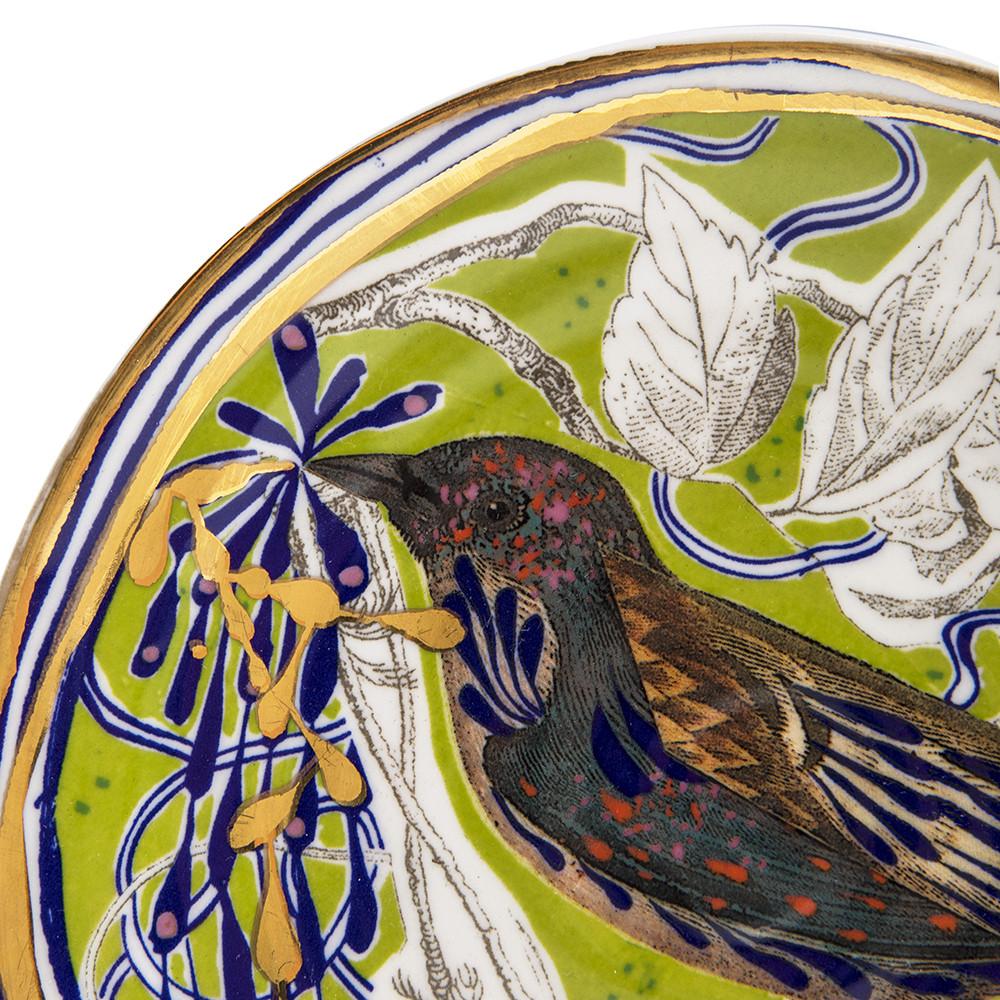 Green Ceramic Plate Bird Design (A+D)