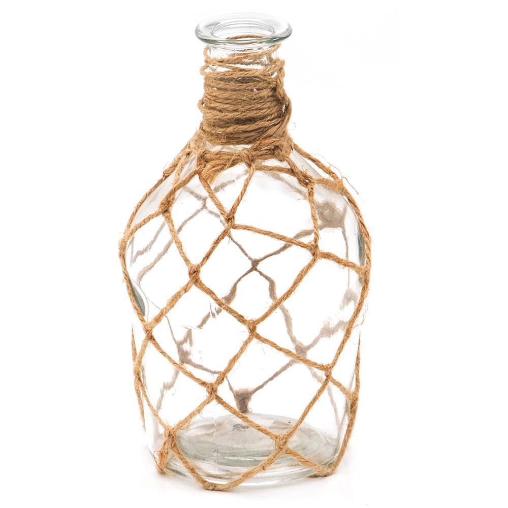 Glass Bottle with Rope Netting (A+D)
