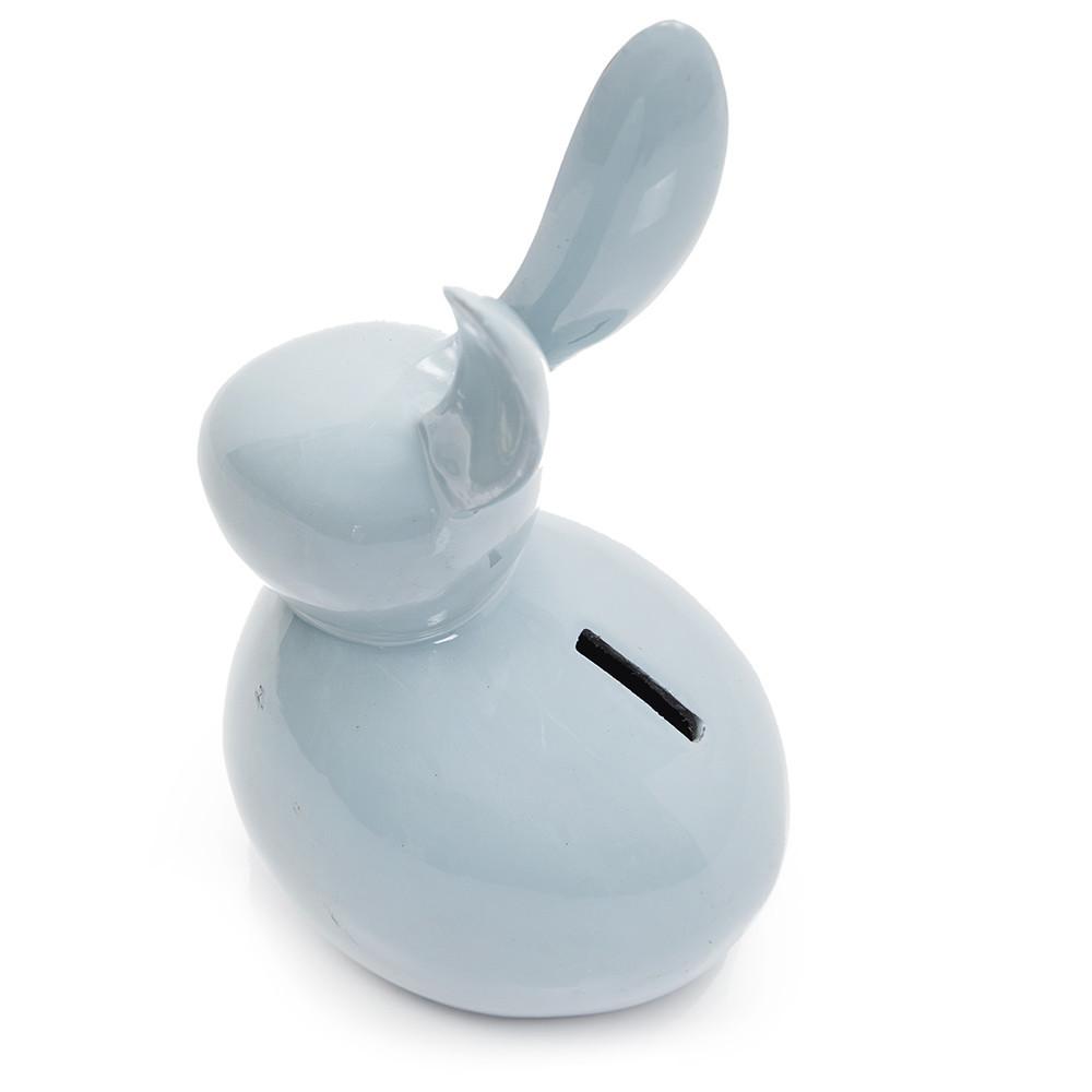 Blue Ceramic Bunny Bank (A+D)