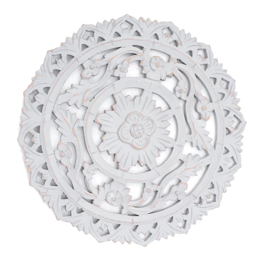 Grey Carved Circle Wall Art (A+D)