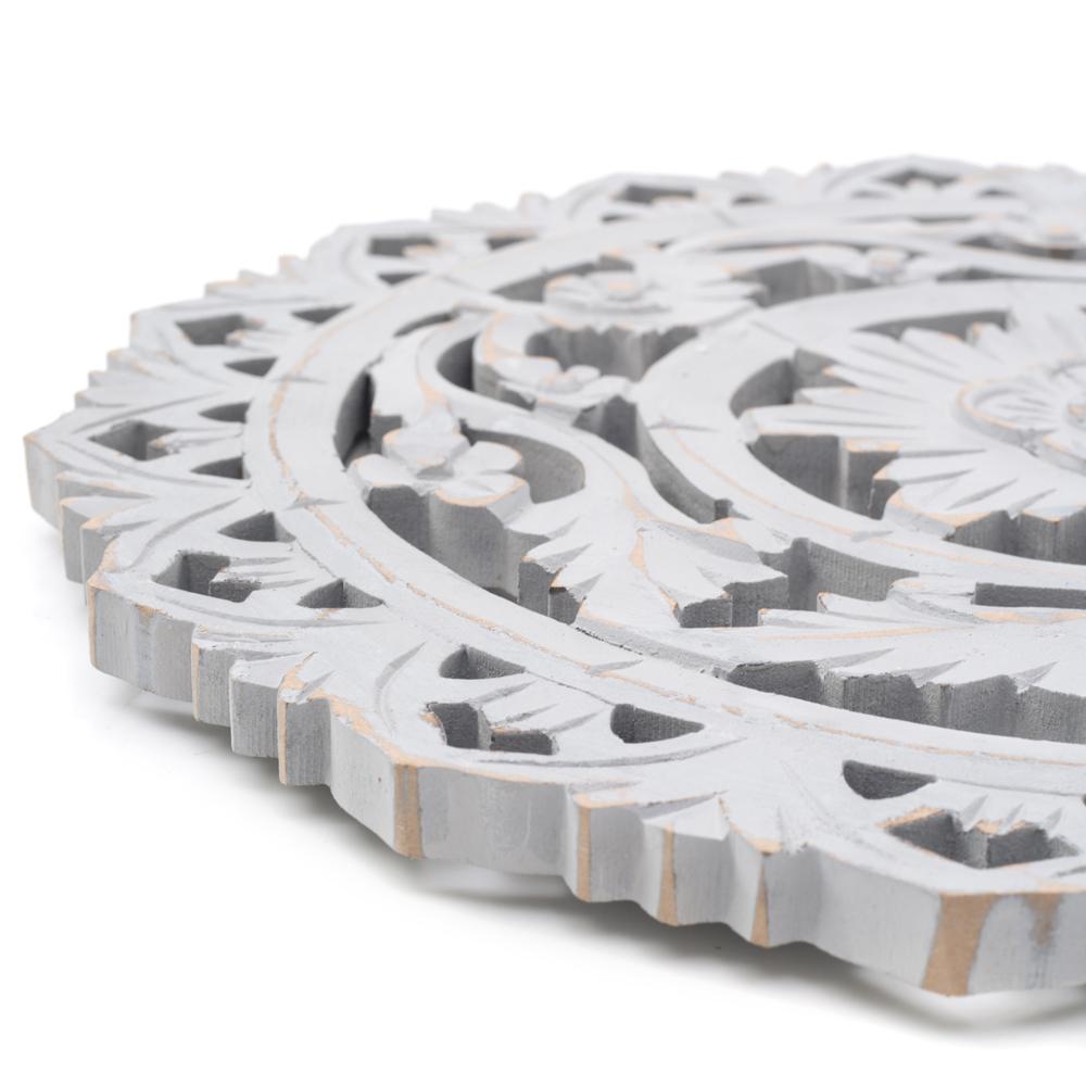 Grey Carved Circle Wall Art (A+D)