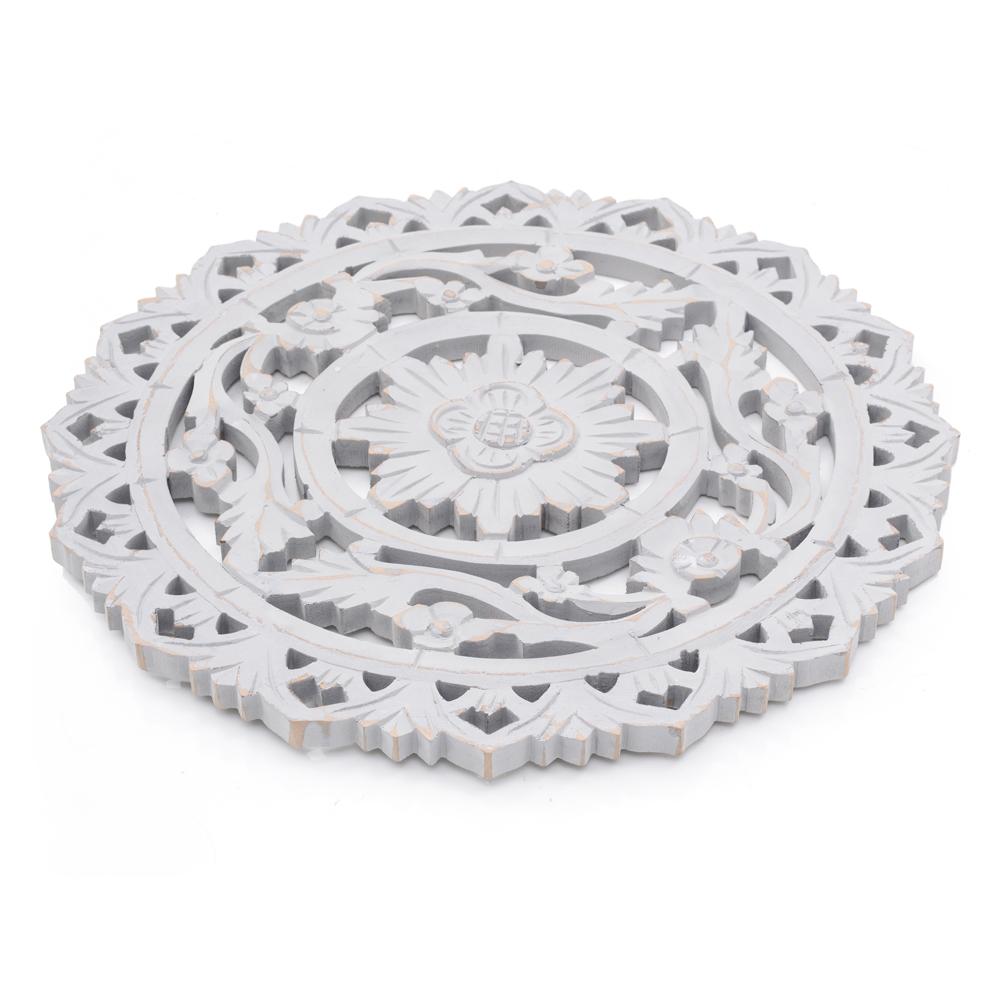 Grey Carved Circle Wall Art (A+D)