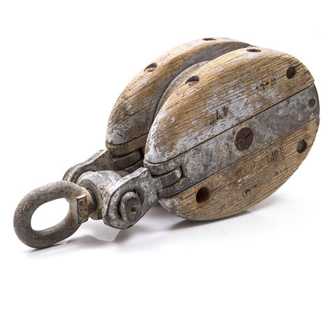 Wood Light Rustic Pulley (A+D)