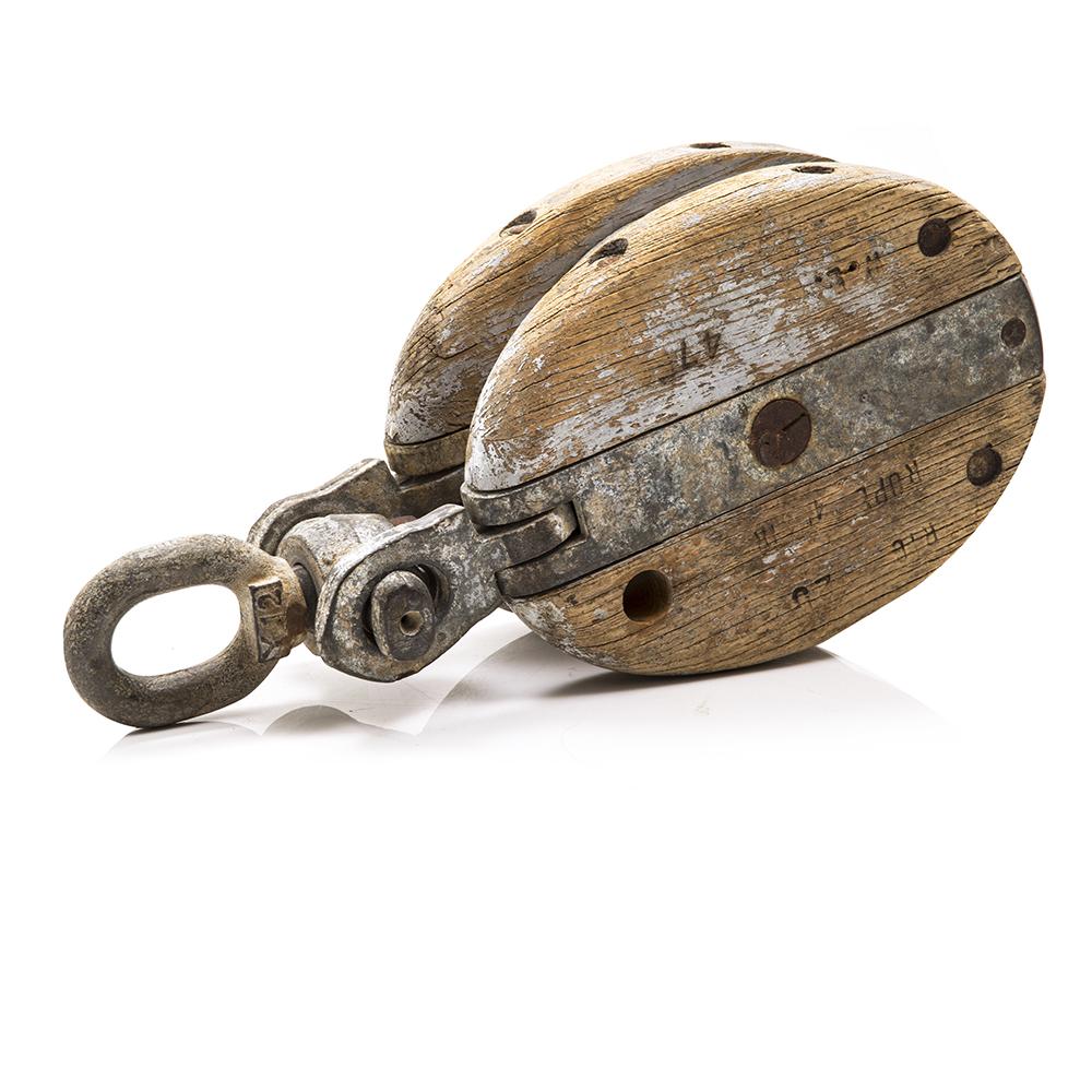 Wood Light Rustic Pulley (A+D)