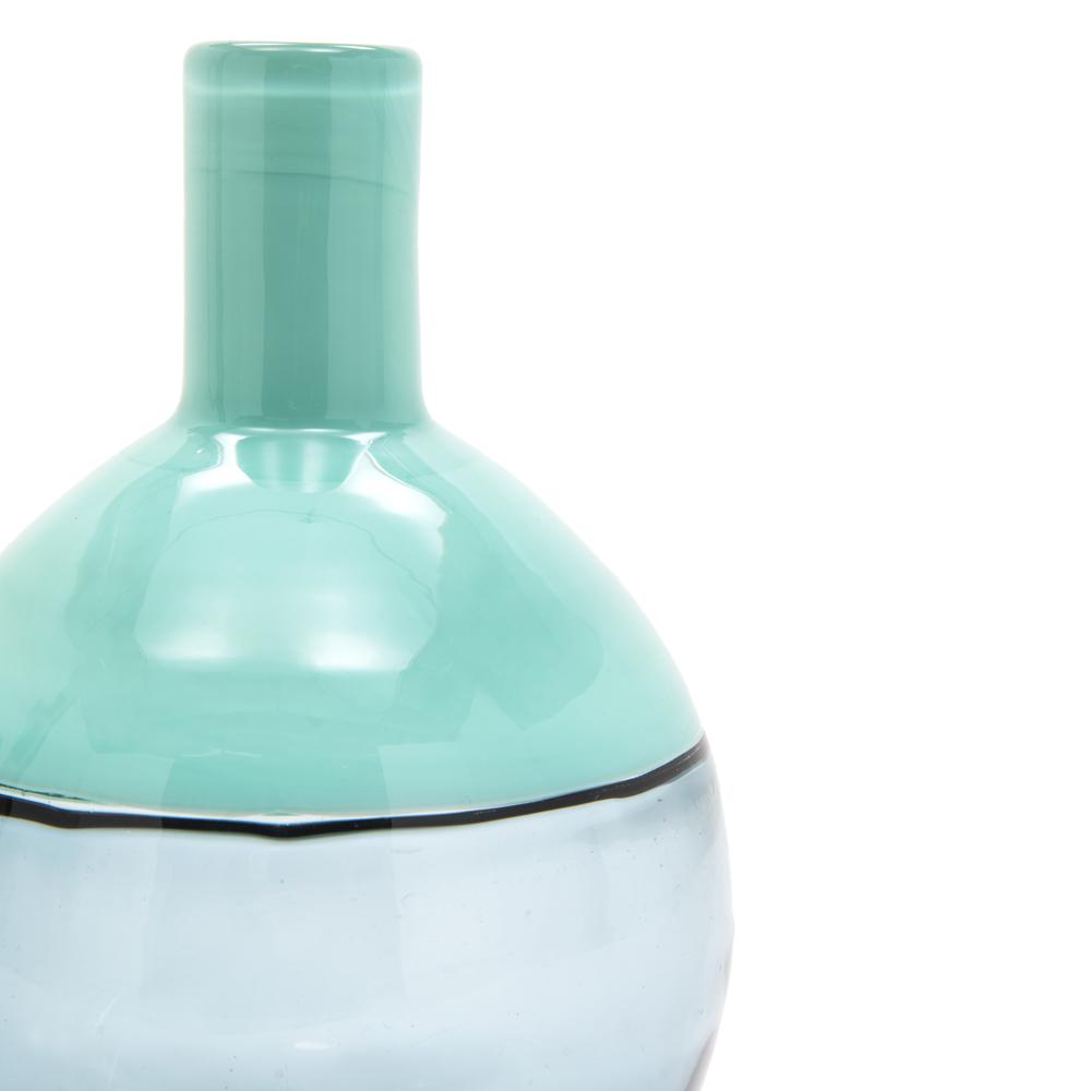 Blue Aqua Glass Vase Round (A+D)