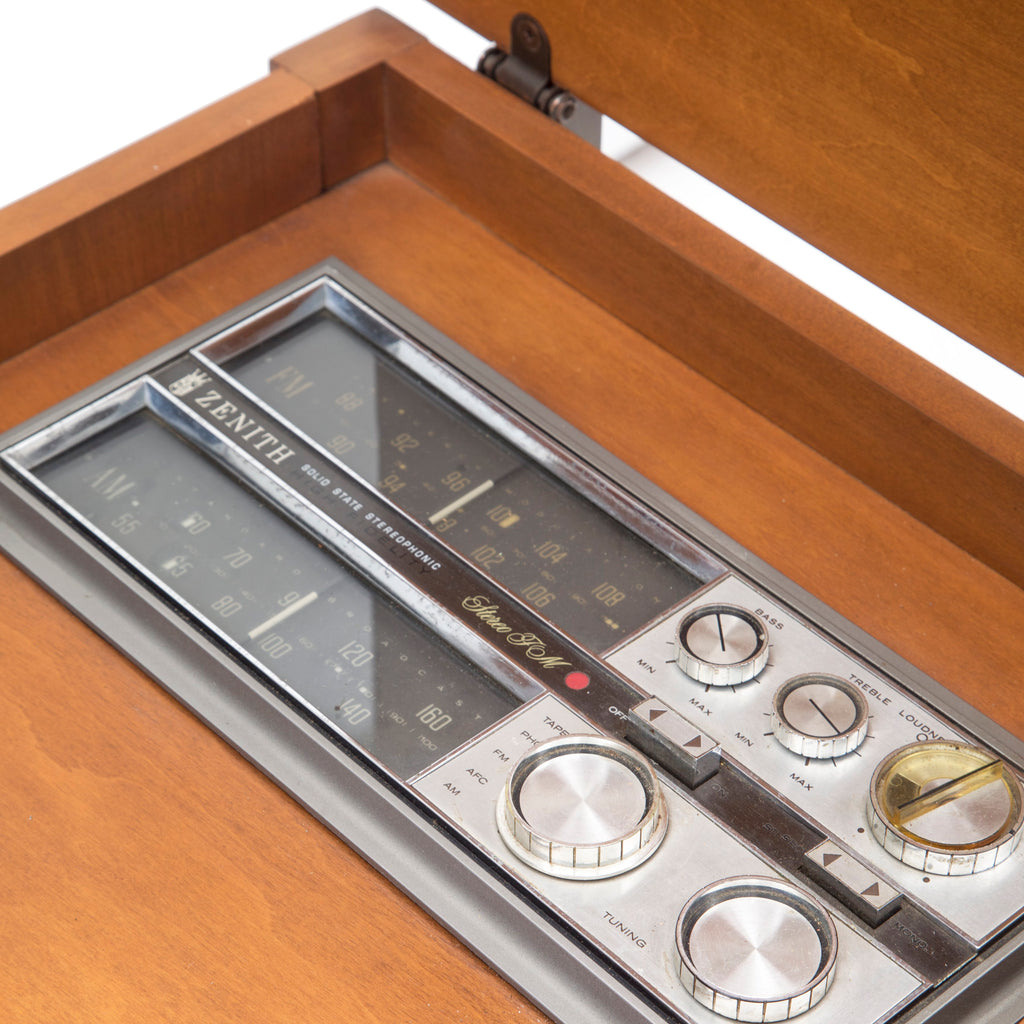 Wood Media Console TV With Stereo Record Player