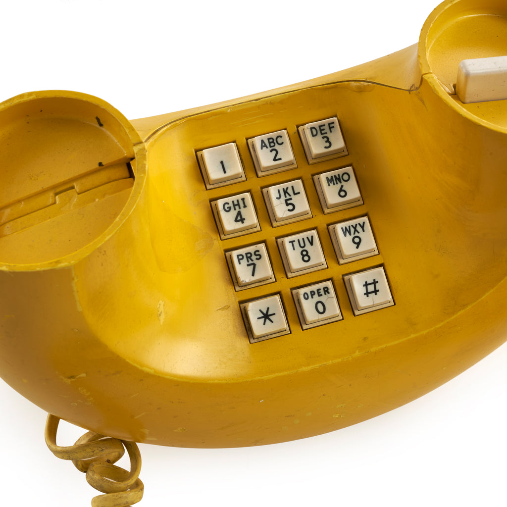 Yellow Circle Push-Button Telephone