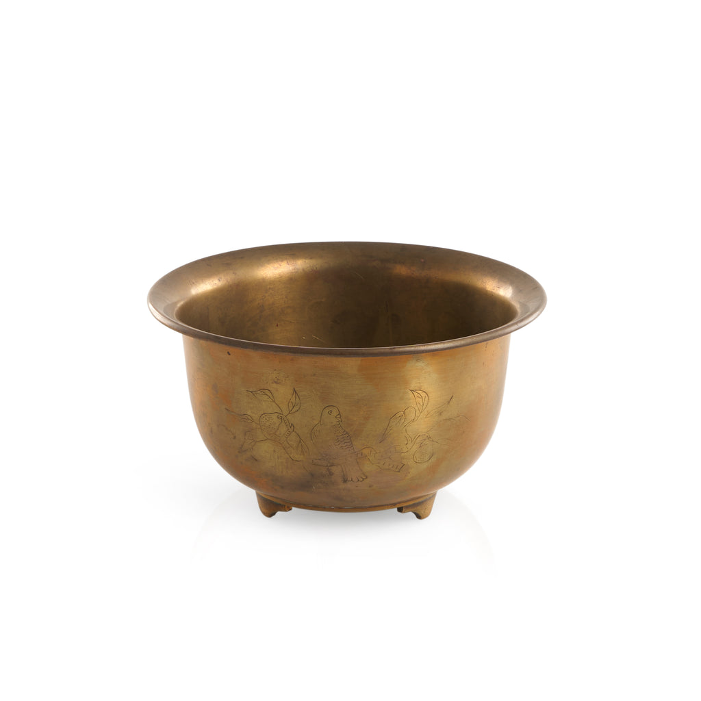 Brass Etched Nesting Bowl Small