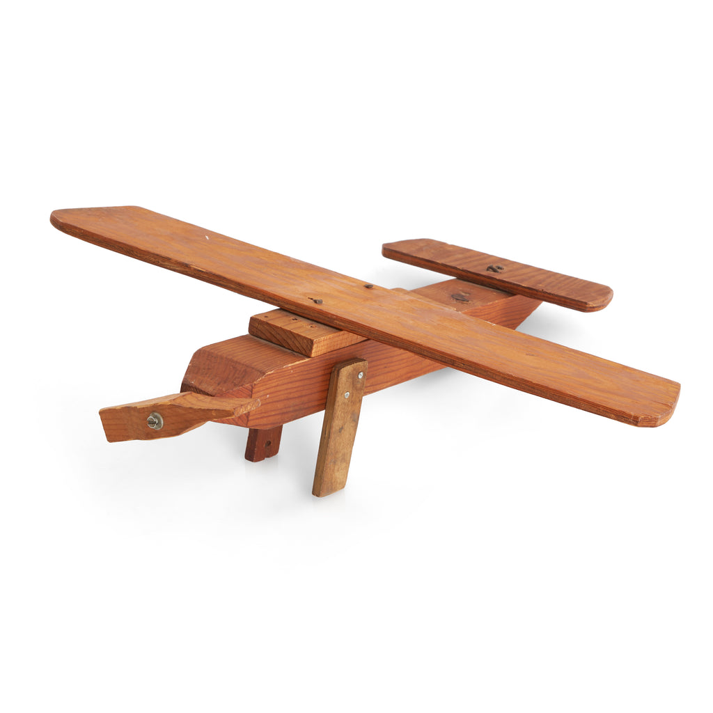 Wooden Folk Art Airplane Toy with Propeller (A+D)