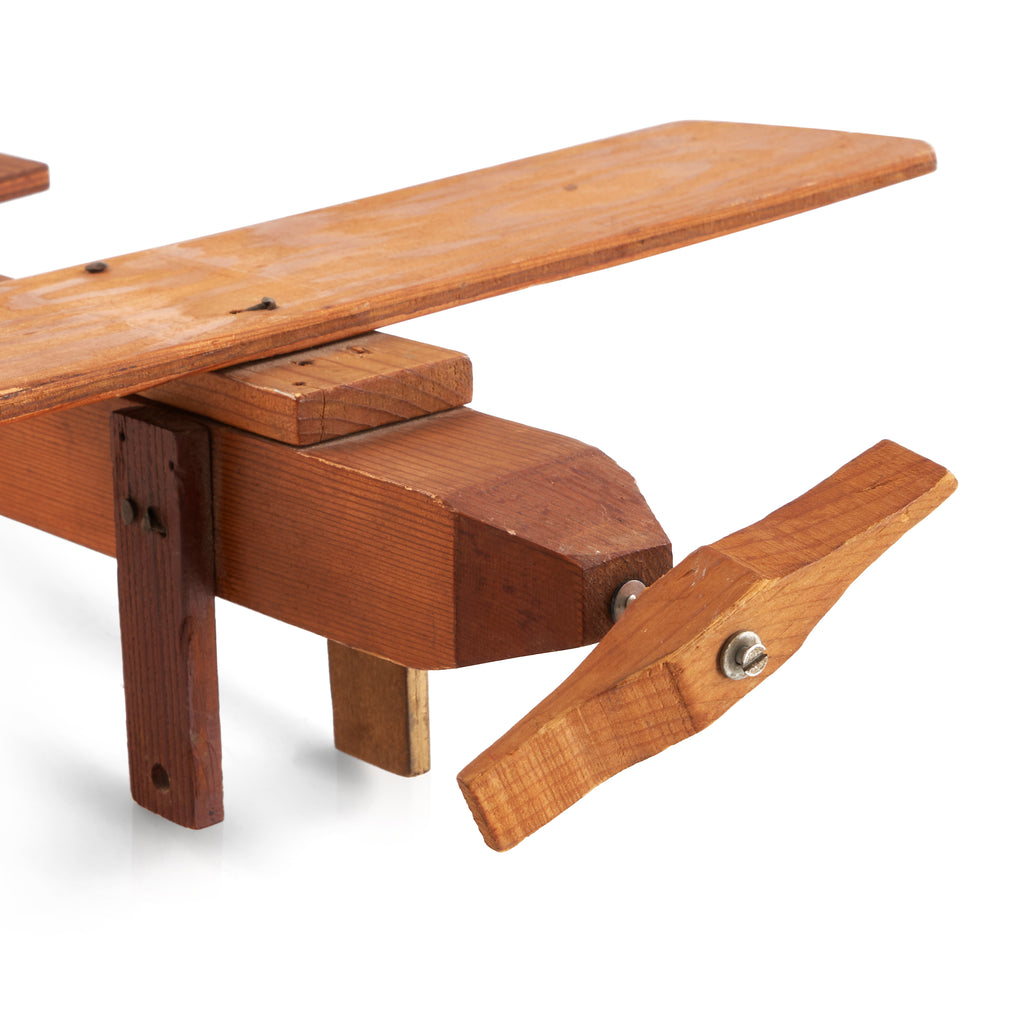 Wooden Folk Art Airplane Toy with Propeller (A+D)