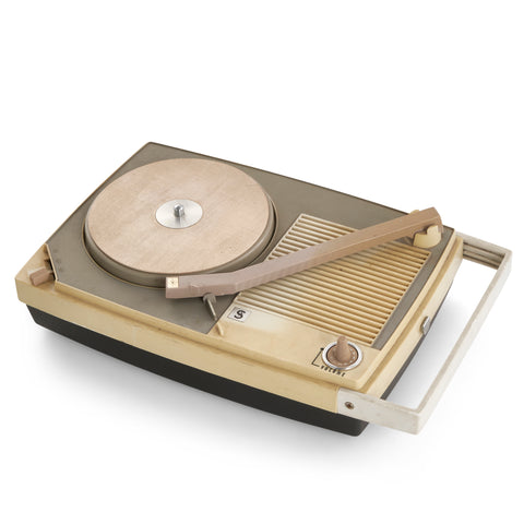 Beige Portable Turntable