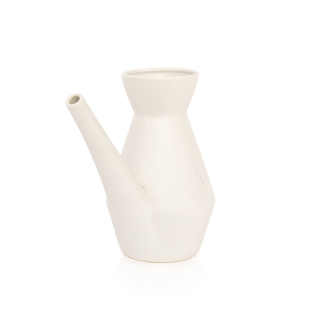White Ceramic Long Spout Teapot