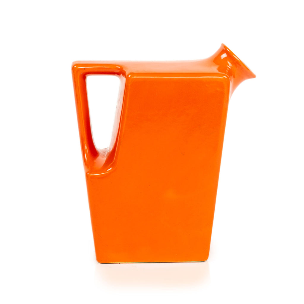 Rectangular Orange Ceramic Pitcher