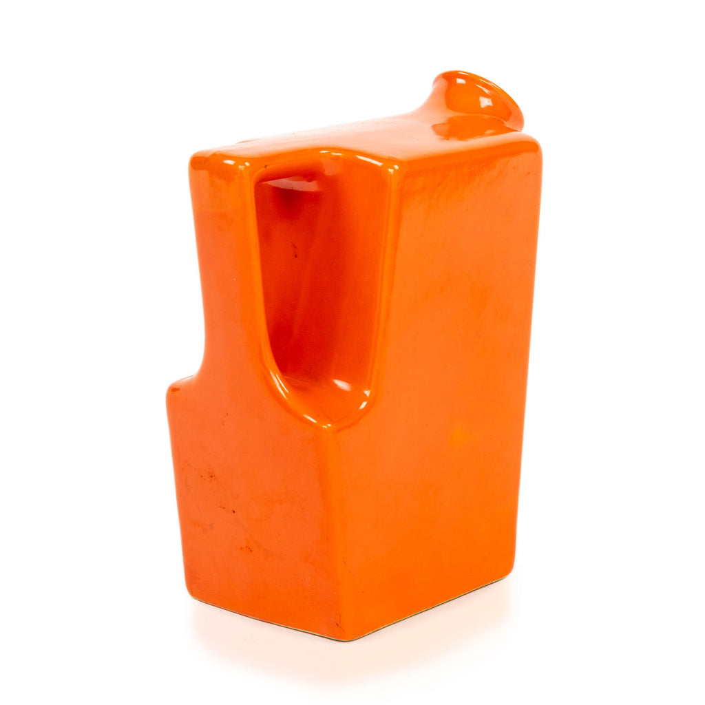 Rectangular Orange Ceramic Pitcher