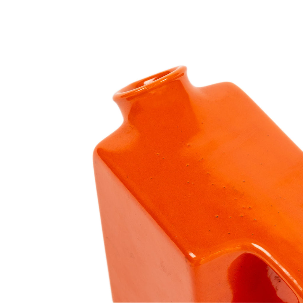Rectangular Orange Ceramic Pitcher