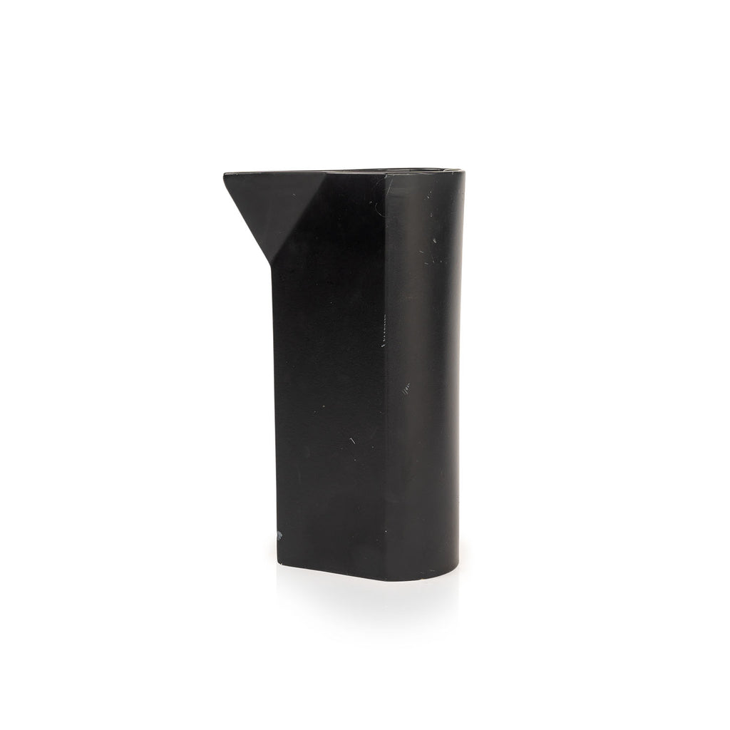 Circular Black Ceramic Pitcher with Wide Spout