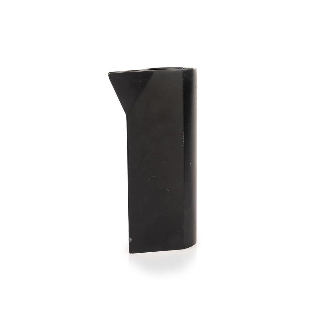 Circular Black Ceramic Pitcher with Wide Spout