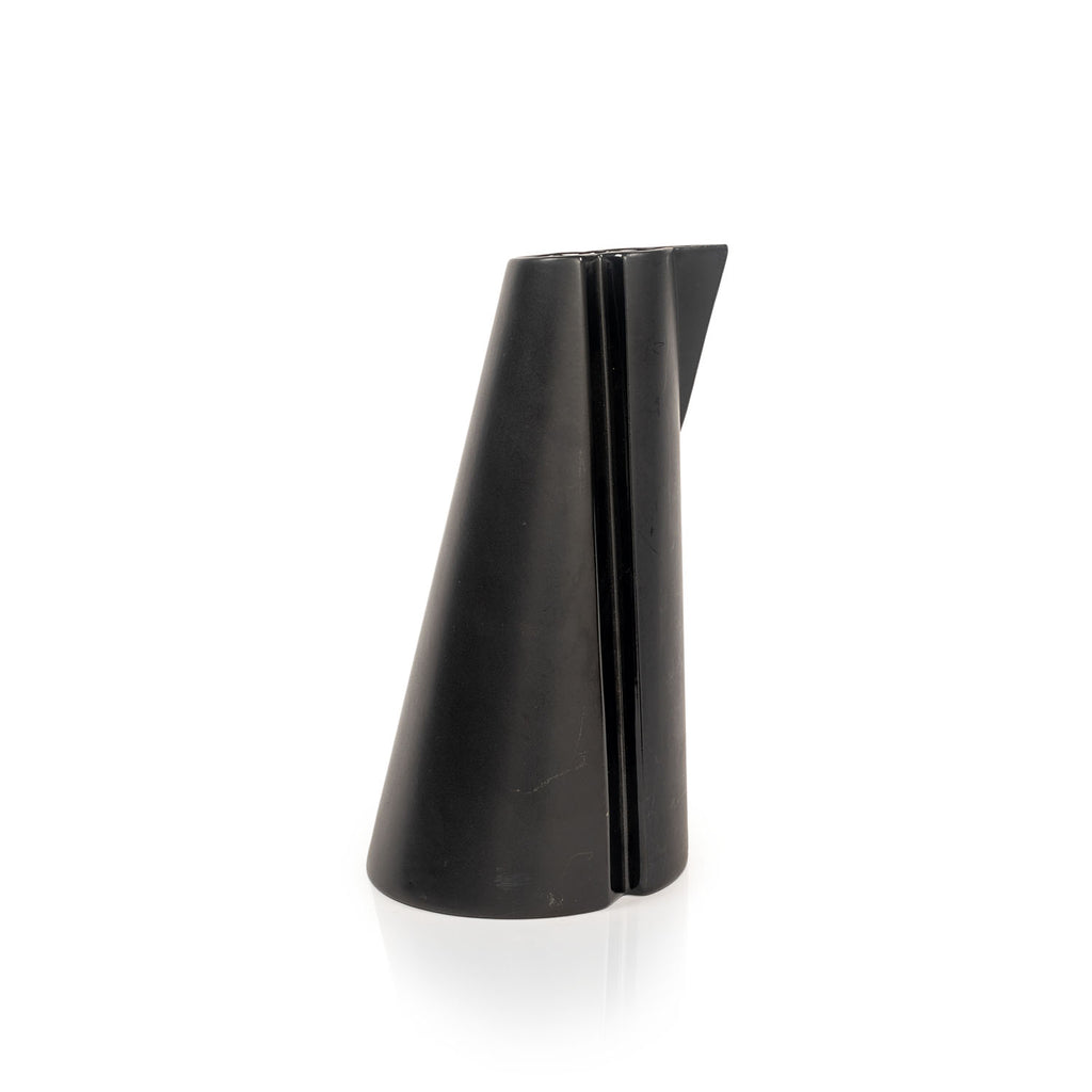 Black Angled Minimalist Ceramic Pitcher (A+D)