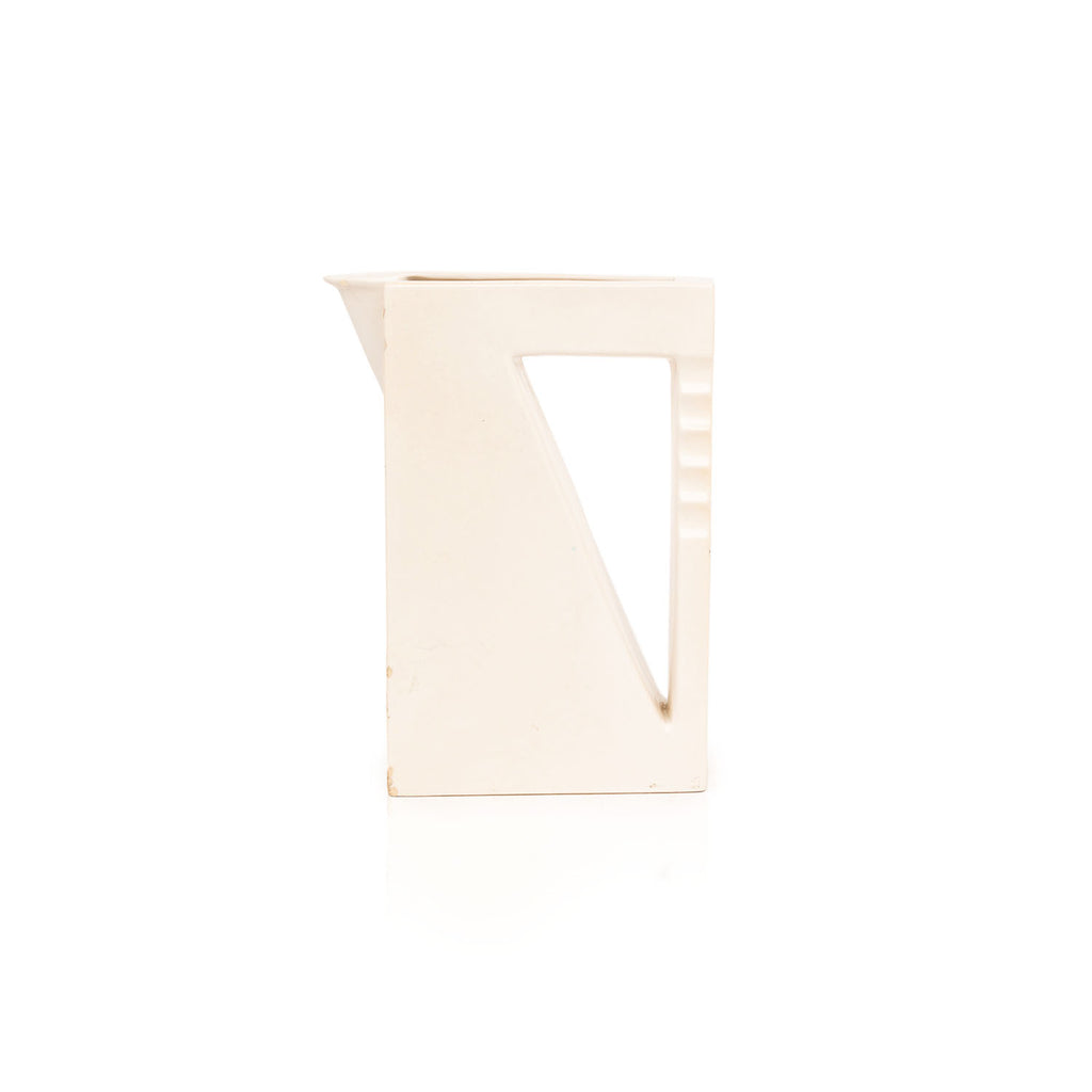 White Minimal Rectangle Ceramic Pitcher