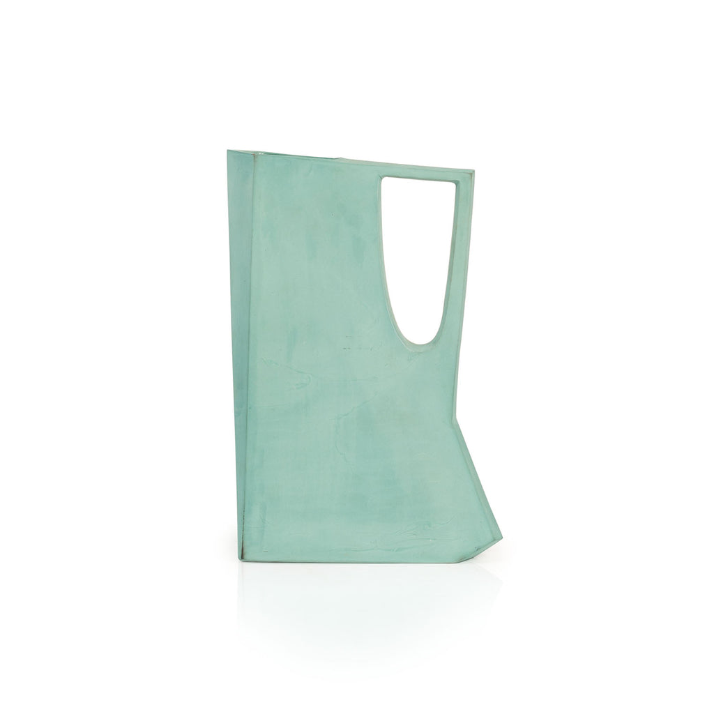 Teal Ceramic Geometric Pitcher (A+D)