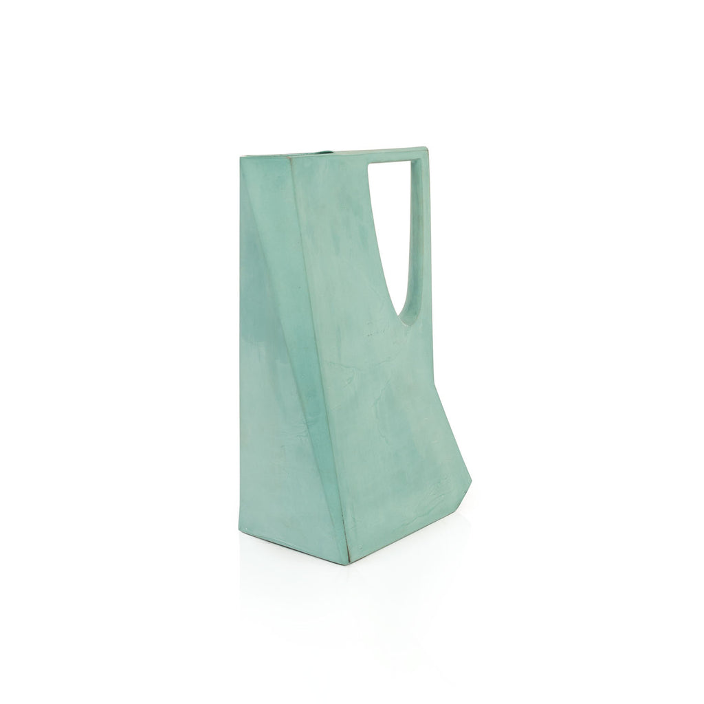 Teal Ceramic Geometric Pitcher (A+D)