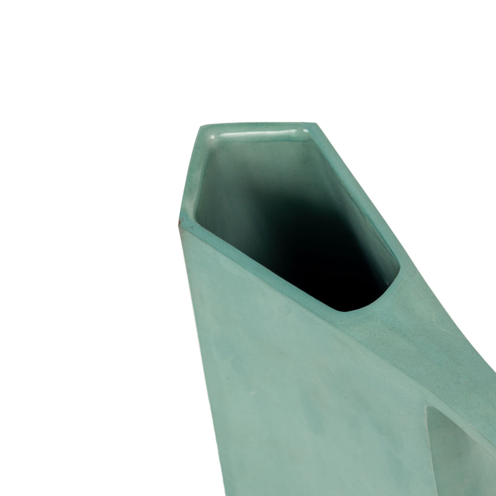 Teal Ceramic Geometric Pitcher (A+D)