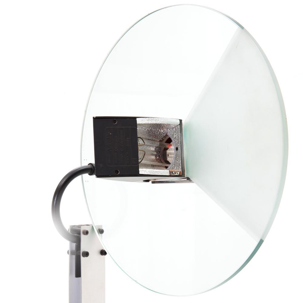 Glass and Chrome Circle Standing Lamp