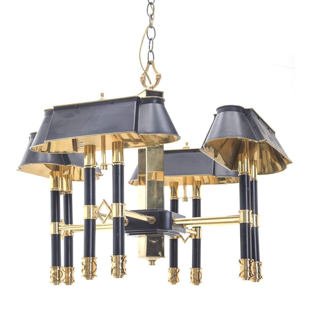 Black & Gold 4-Shade Chandelier