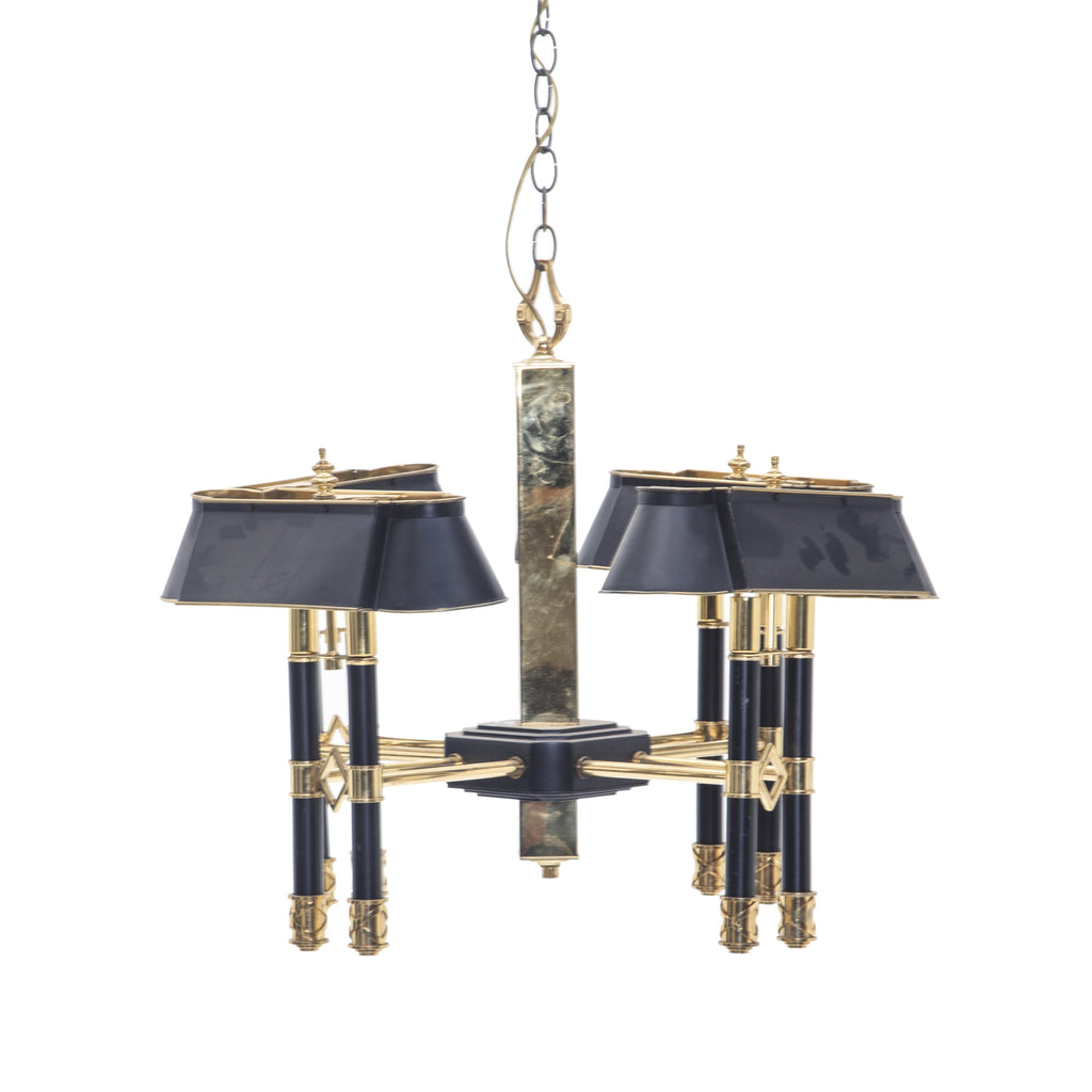 Black & Gold 4-Shade Chandelier