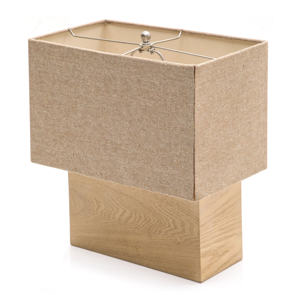 Wood Rectangle Table Lamp