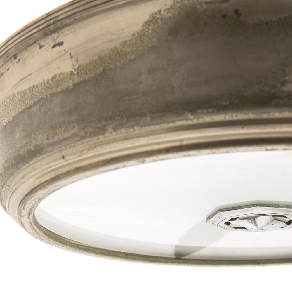 Worn Metal Art Deco Pendant Lamp