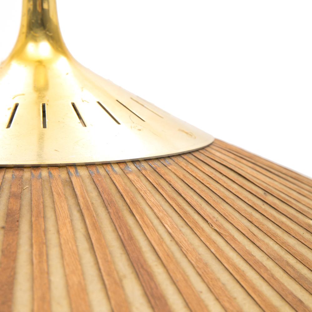 Tan 1950s Saucer Pendant Lamp