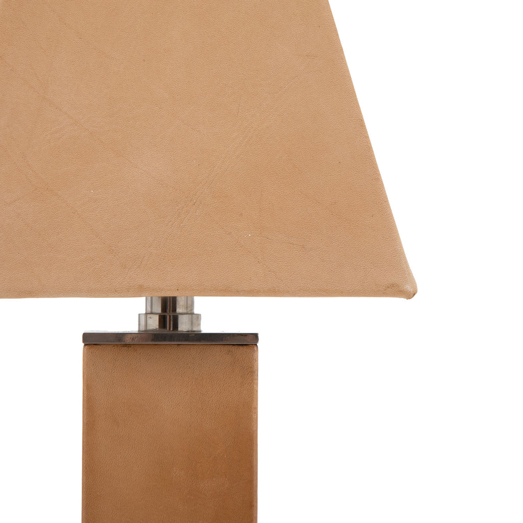 Tan Leather Table Lamp
