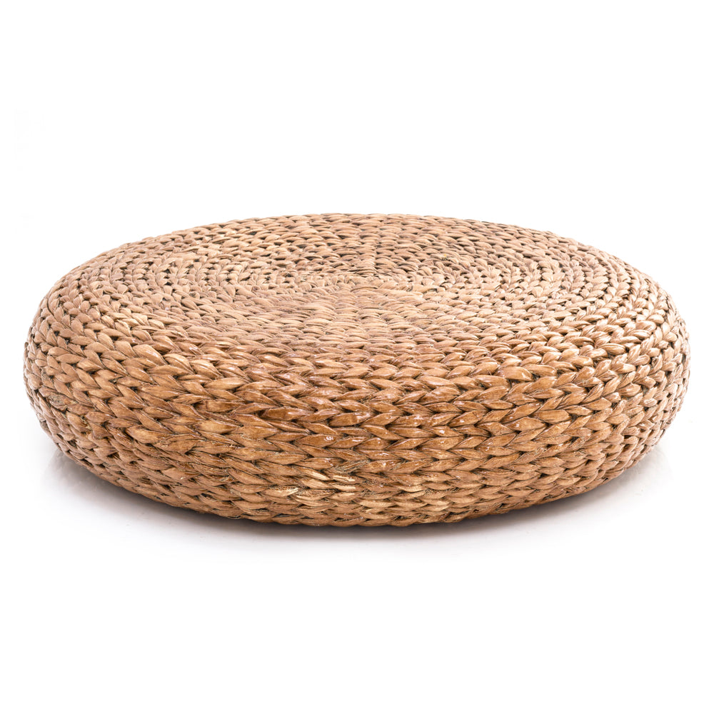 Wicker Small Flat Raffia Ottoman