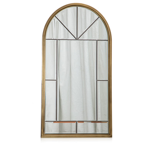 Gold Window Pane Wall Mirror