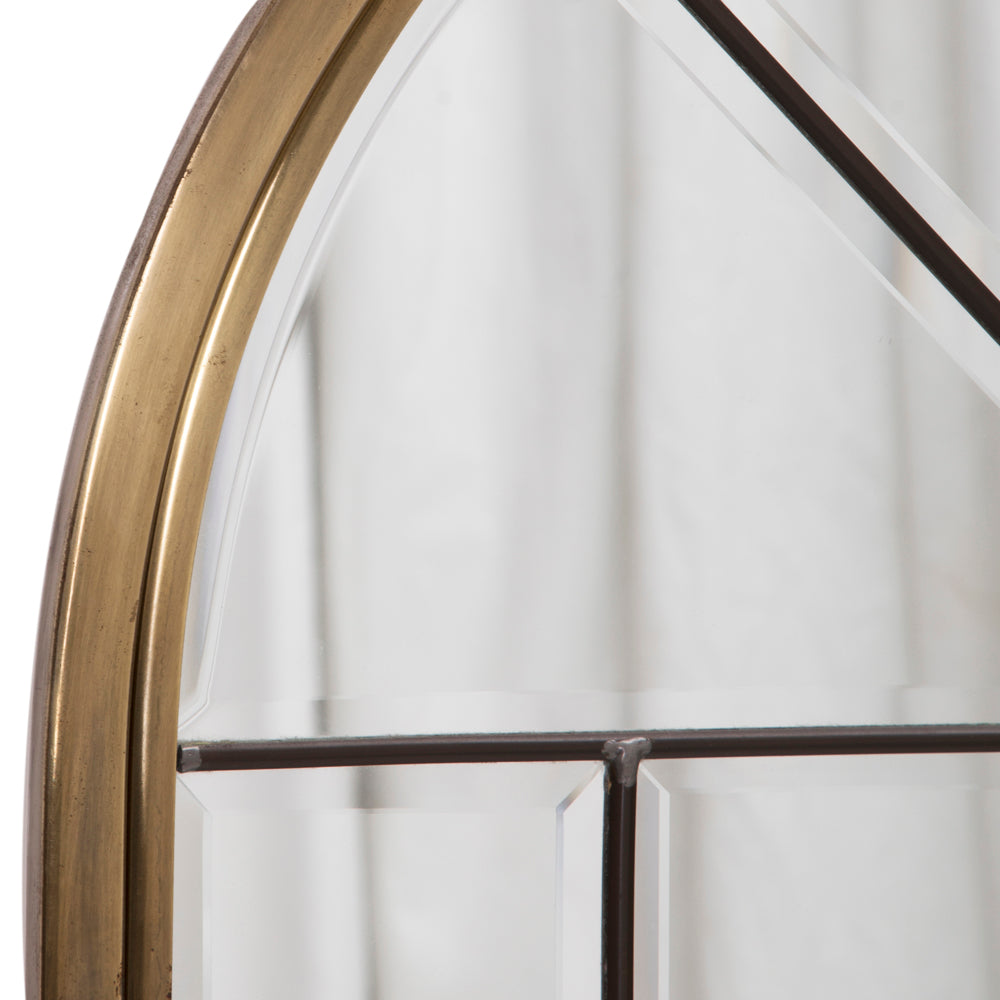 Gold Window Pane Wall Mirror