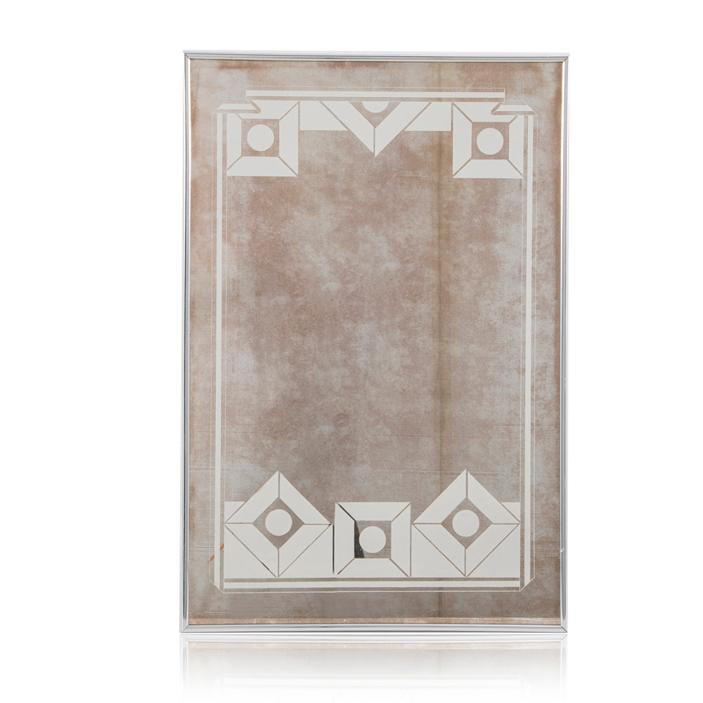 Silver White Border Mirror