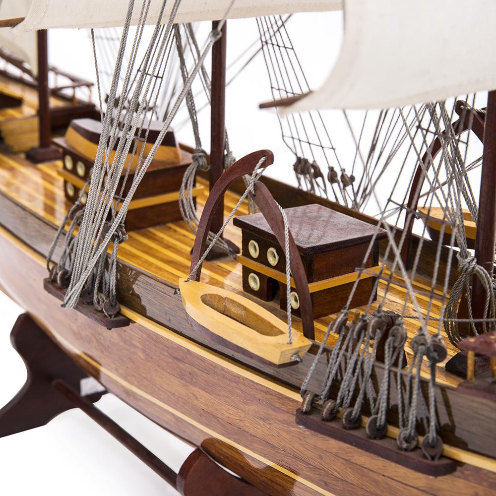 Wood Model Three-Mast Clipper Ship