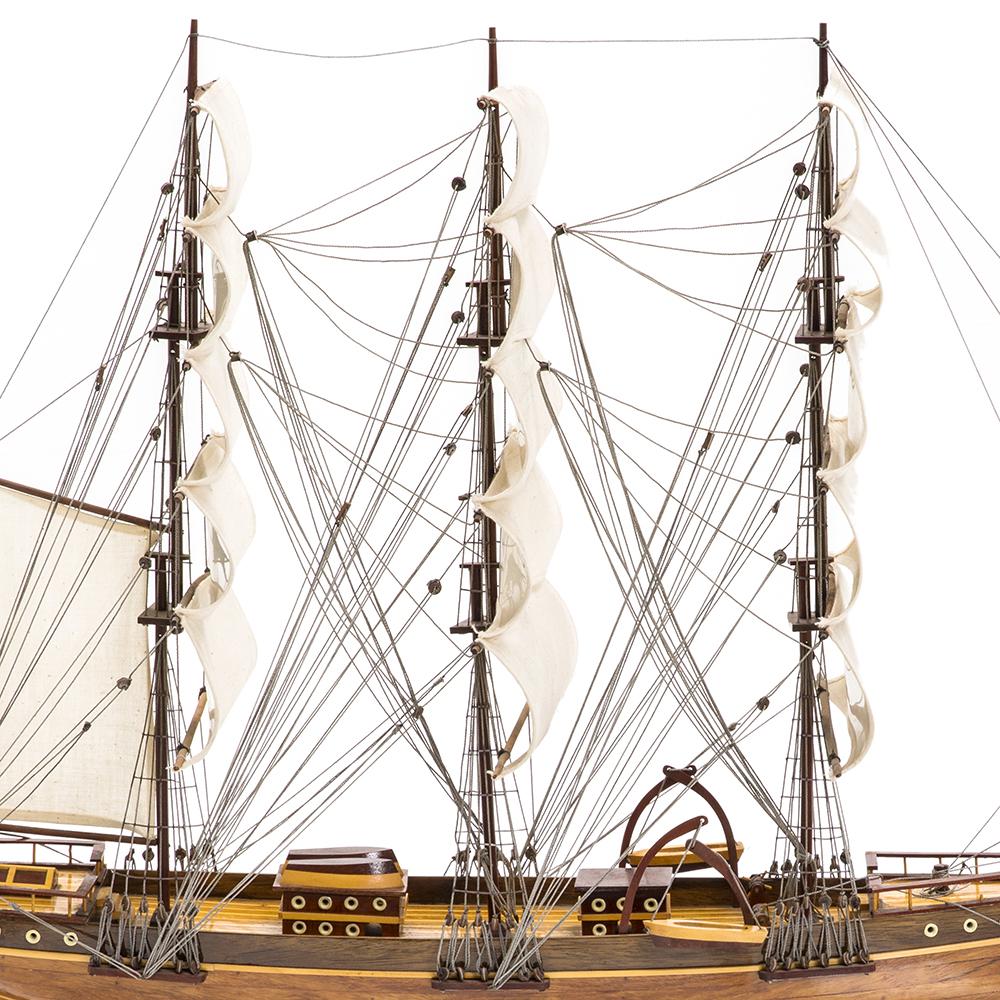 Wood Model Three-Mast Clipper Ship