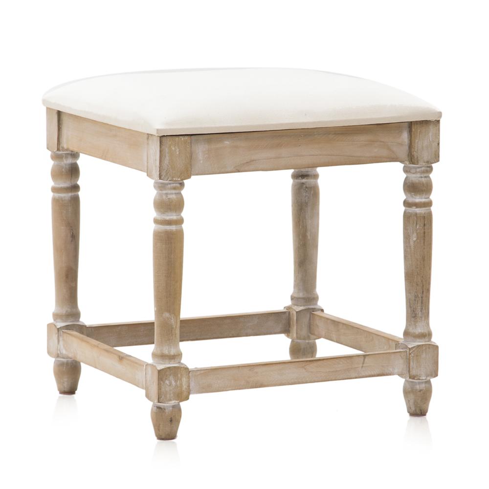 Farmhouse Upholstered Low Stool