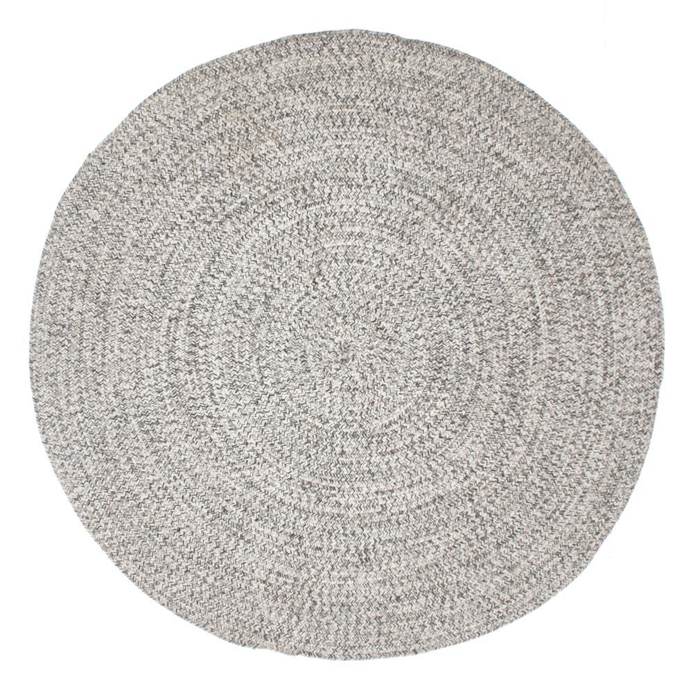 Round Grey Woven Rug